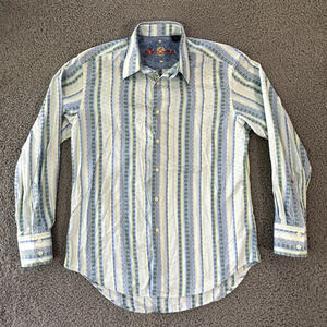 Robert Graham Shirt Men's Medium Multicolored Button Up Flip‎ Cuff 100% Cotton